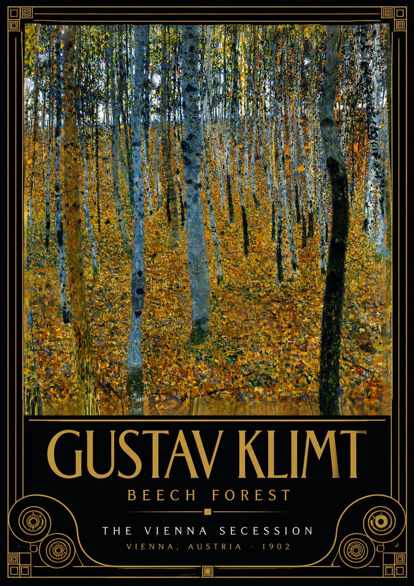 Klimt Beech Forest No5 - Affiche