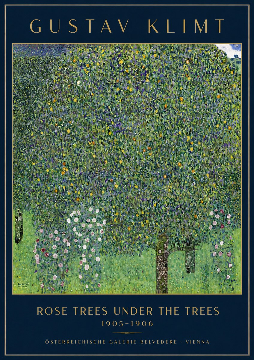 Klimt Rose Trees Under the Trees No3 - Affiche