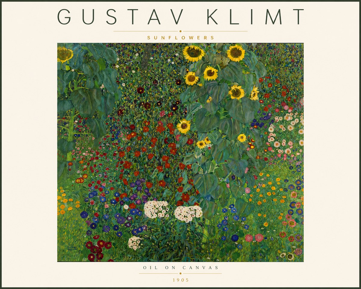 Klimt Sunflowers No4 - Affiche
