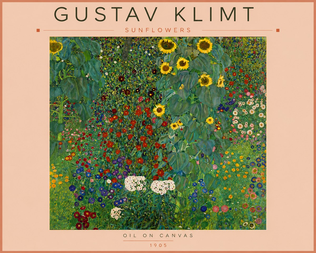 Klimt Sunflowers No5 - Affiche