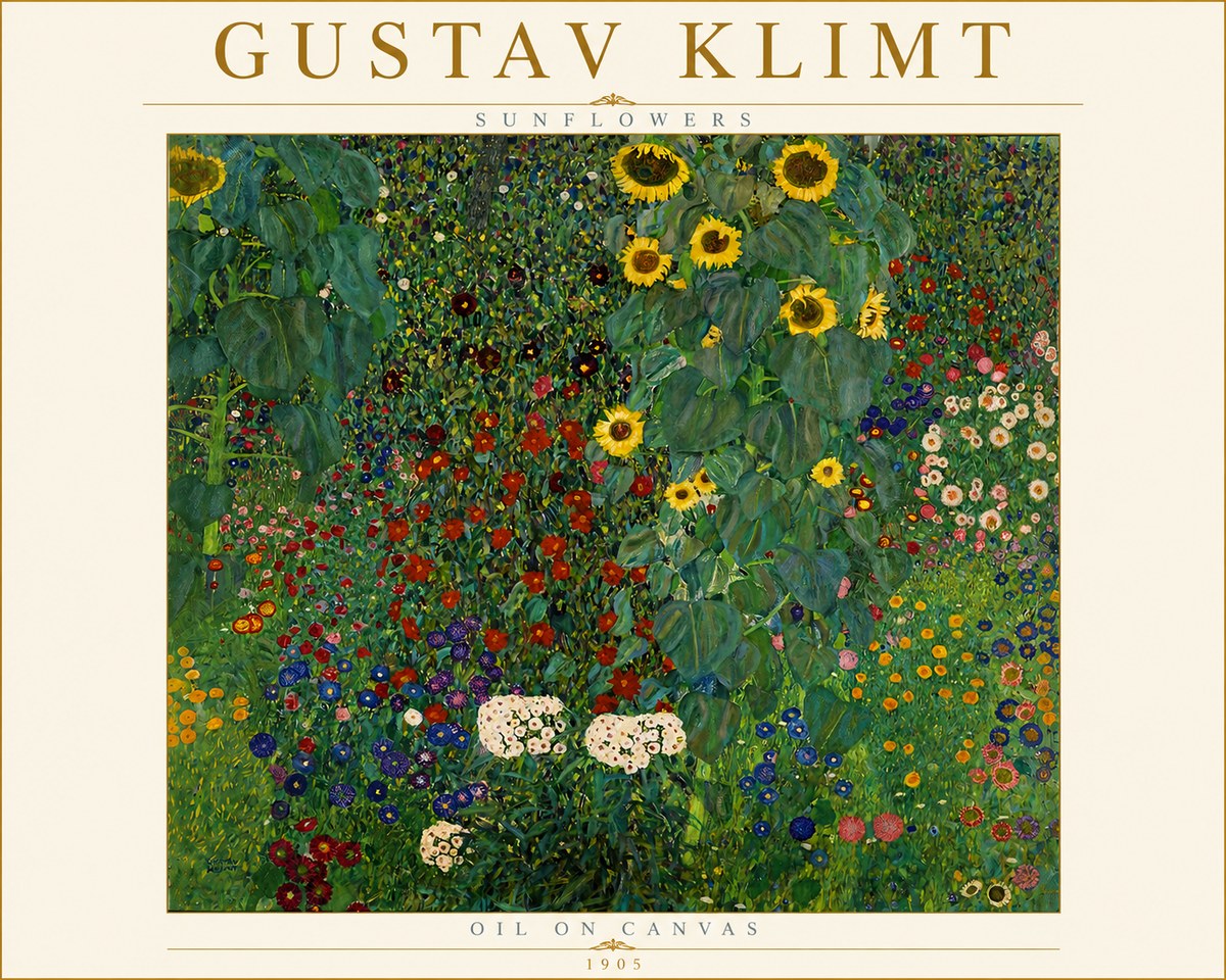 Klimt Sunflowers No6 - Affiche