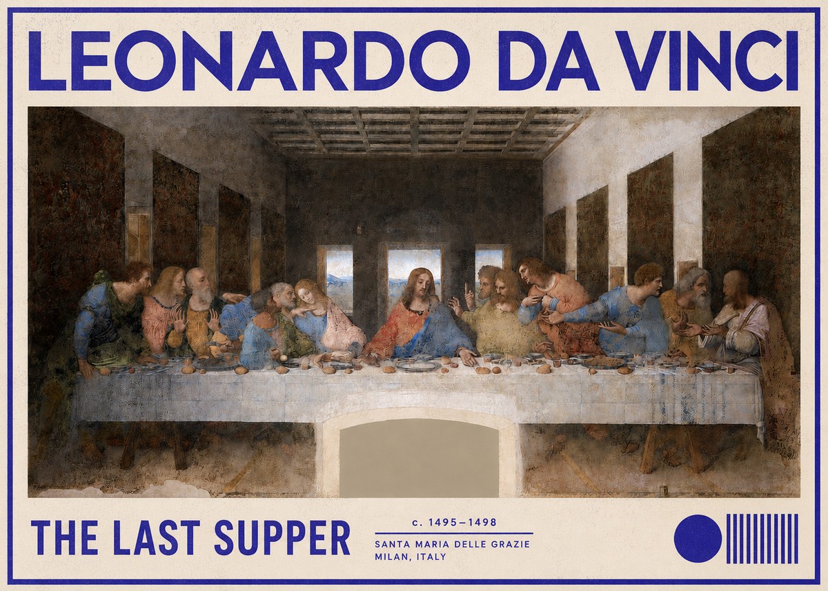 Leonardo da Vinci The Last Supper No2 - Affiche