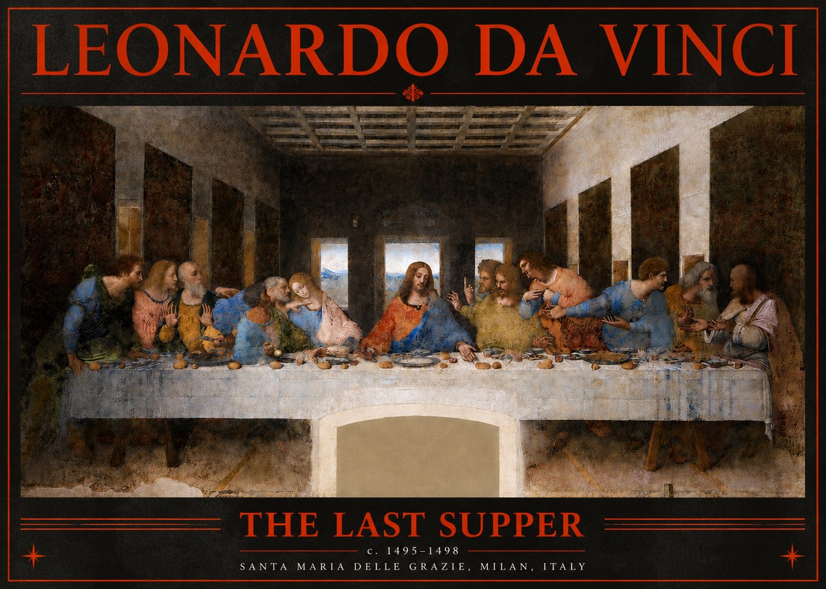 Leonardo da Vinci The Last Supper No3 - Affiche