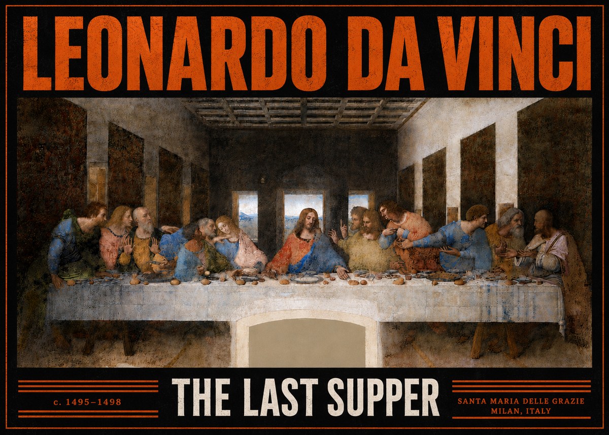 Leonardo da Vinci The Last Supper No5 - Affiche