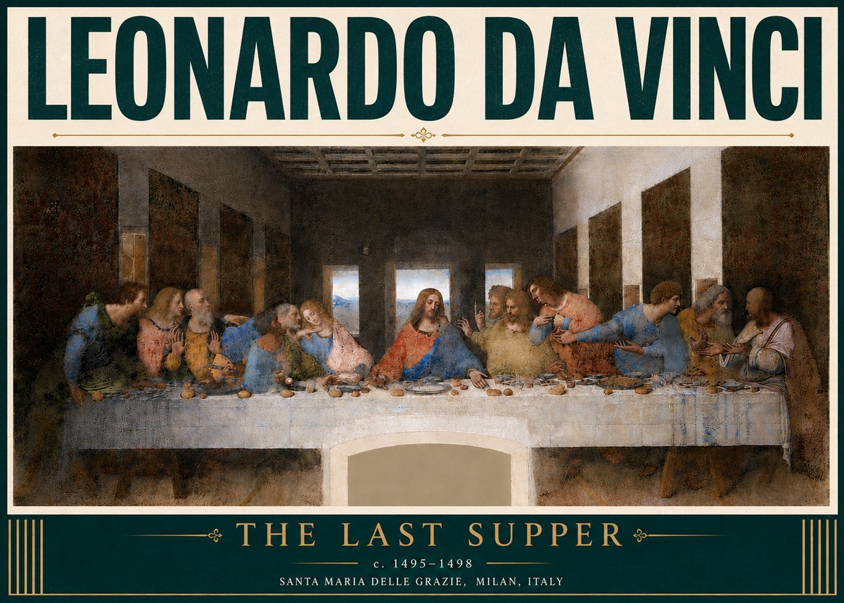 Leonardo da Vinci The Last Supper No6 - Affiche