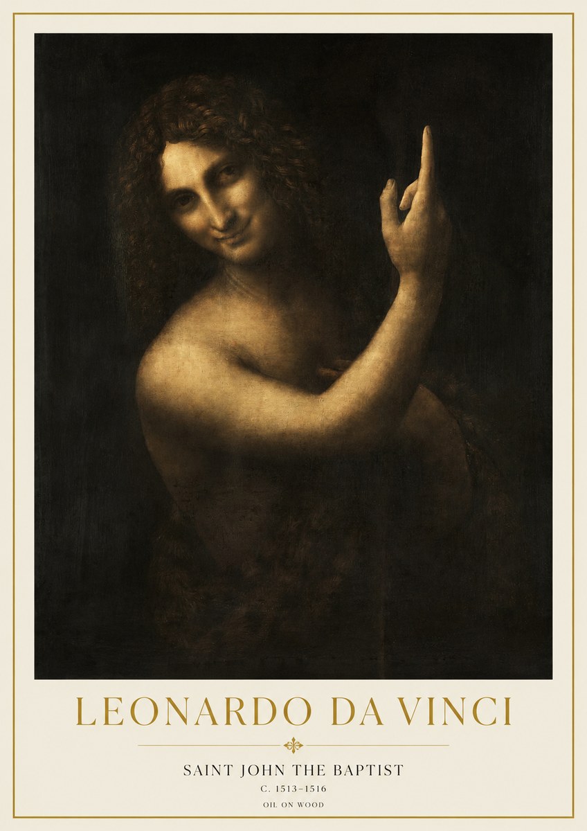 Leonardo da Vinci Saint John the Baptist No1 - Affiche