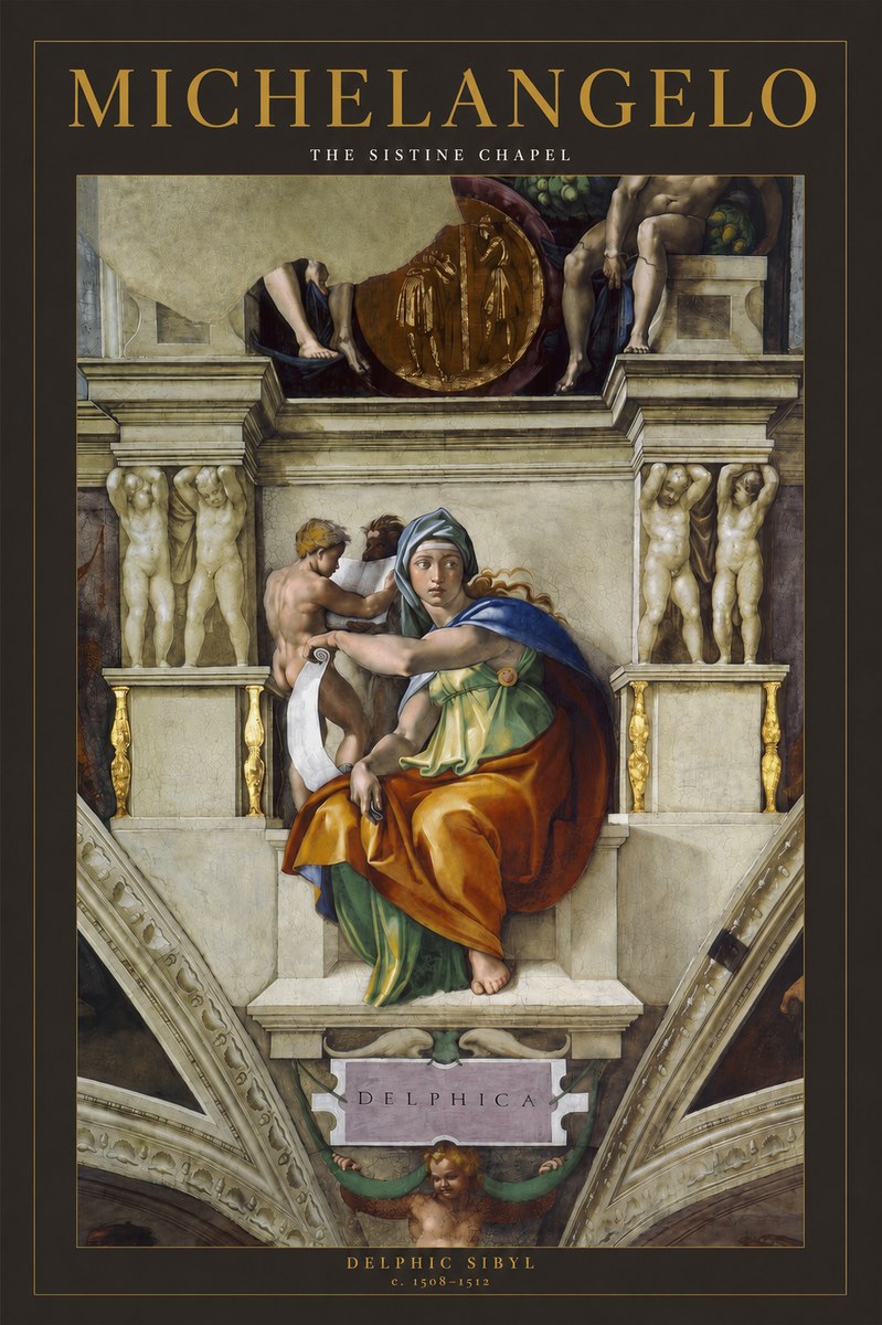 Michelangelo Delphic Sibyl No2 - Affiche