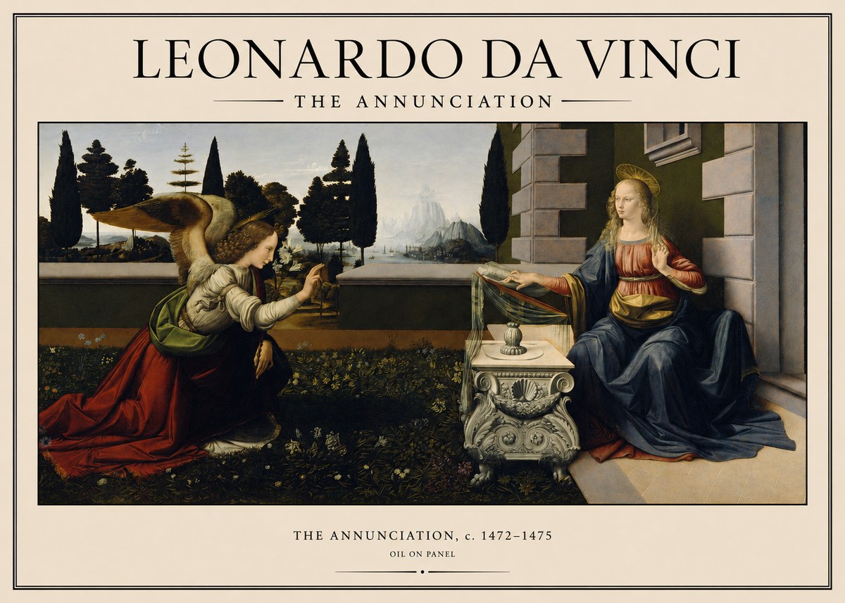 Leonardo da Vinci The Annunciation No1 - Affiche
