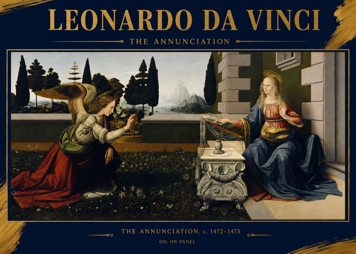 Leonardo da Vinci The Annunciation No2 - Affiche