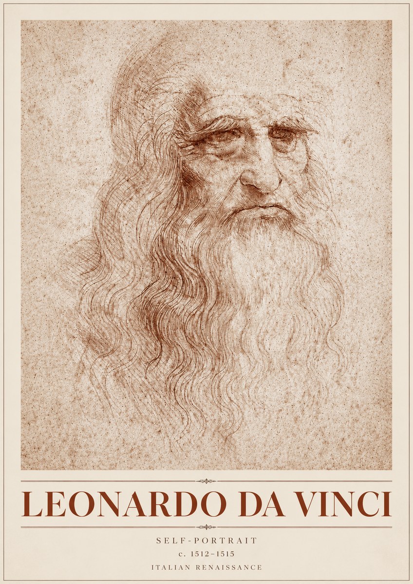 Leonardo da Vinci Self-portrait I No4 - Affiche