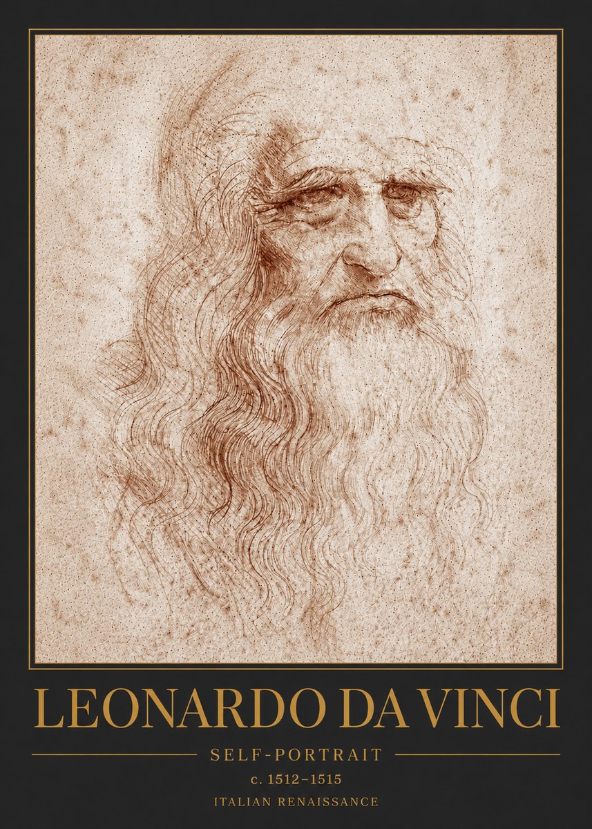 Leonardo da Vinci Self-portrait I No6 - Affiche