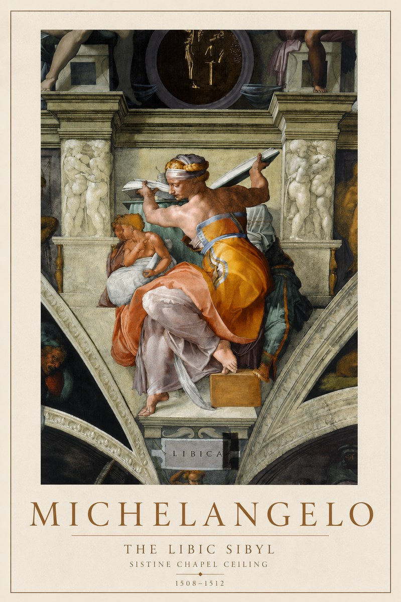 Michelangelo The Libic Sibyl No2 - Affiche