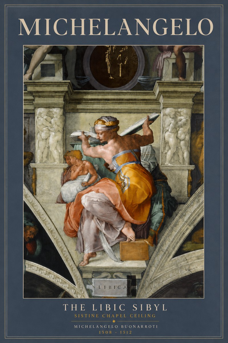Michelangelo The Libic Sibyl No3 - Affiche