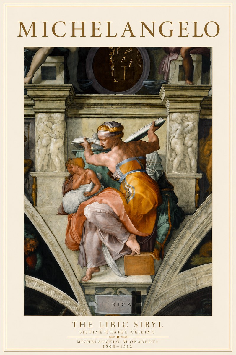 Michelangelo The Libic Sibyl No6 - Affiche
