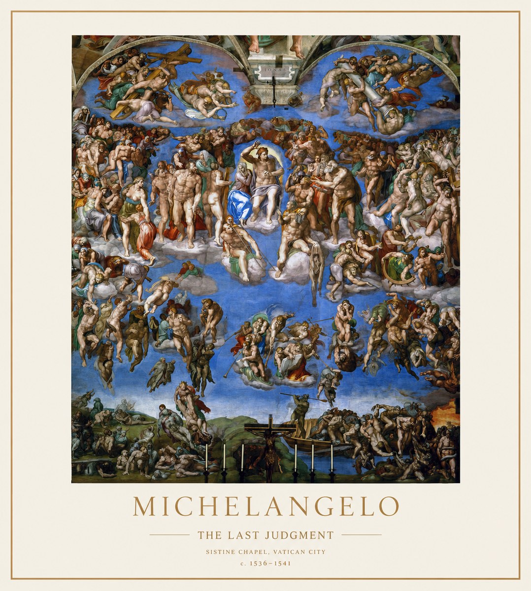 Michelangelo The Last Judgment No1 - Affiche