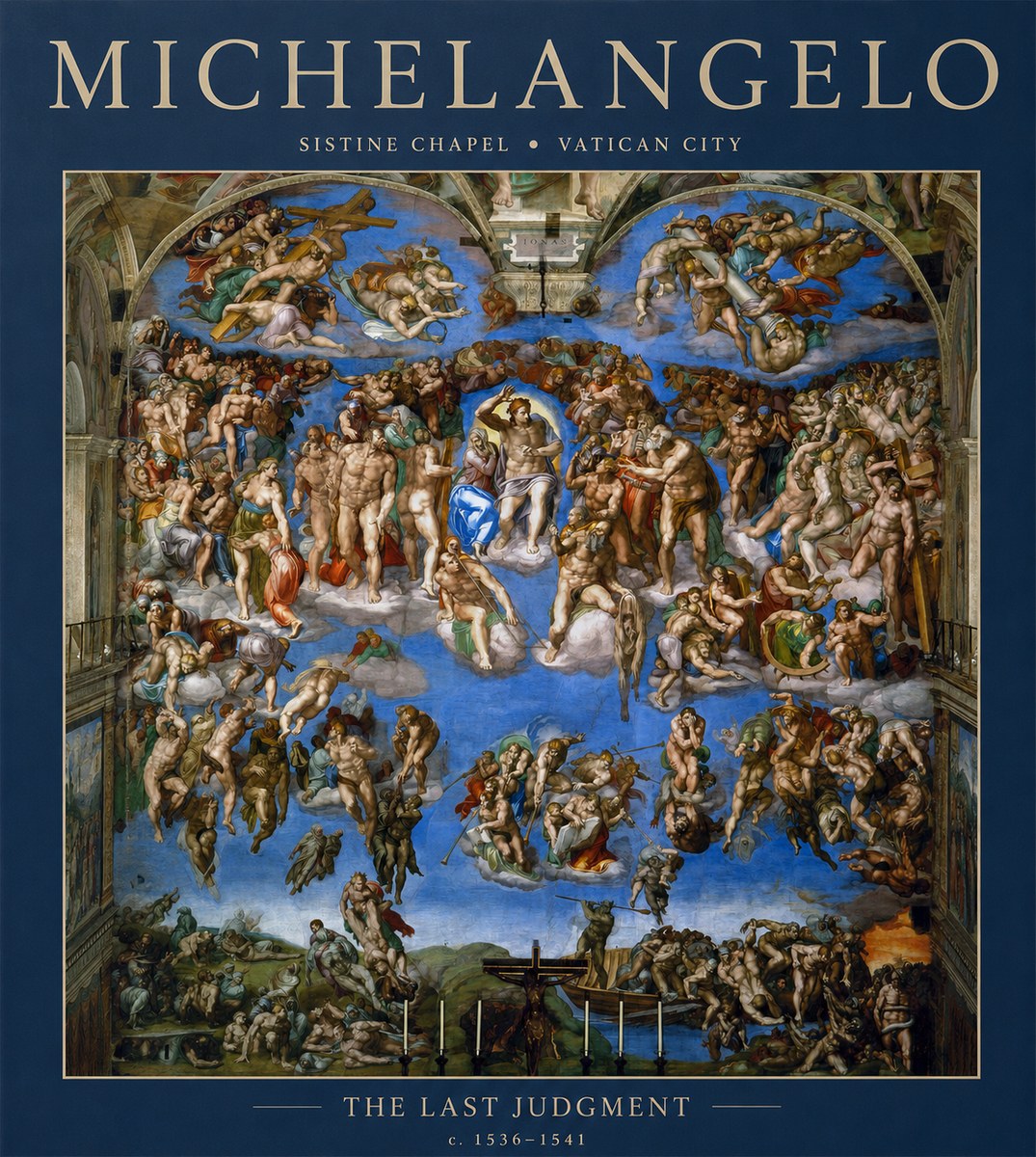 Michelangelo The Last Judgment No2 - Affiche