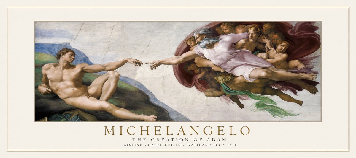 Michelangelo The Creation of Adam No1 - Affiche