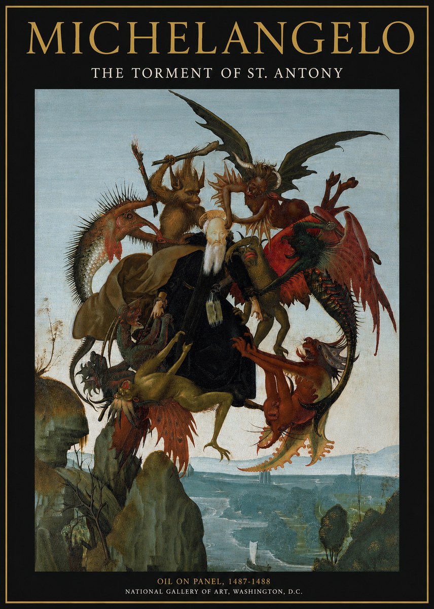 Michelangelo The Torment of St. Antony No2 - Affiche
