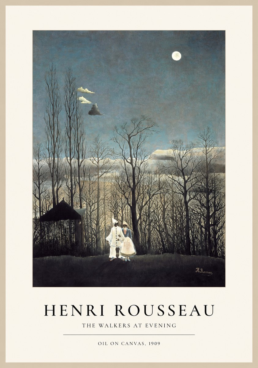 Rousseau The Walkers at Evening No1 - Affiche