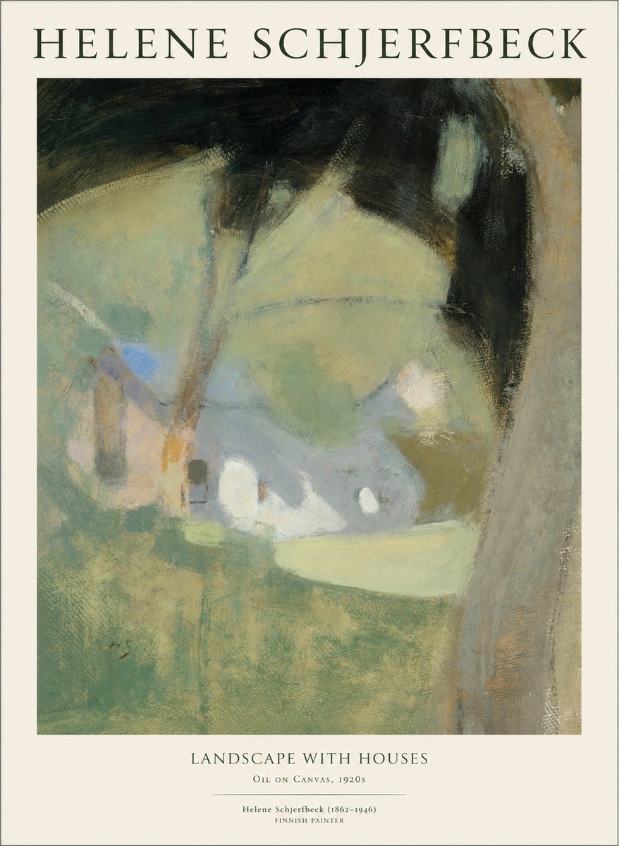 Helene Schjerfbeck Landscape with Houses No1 - Affiche