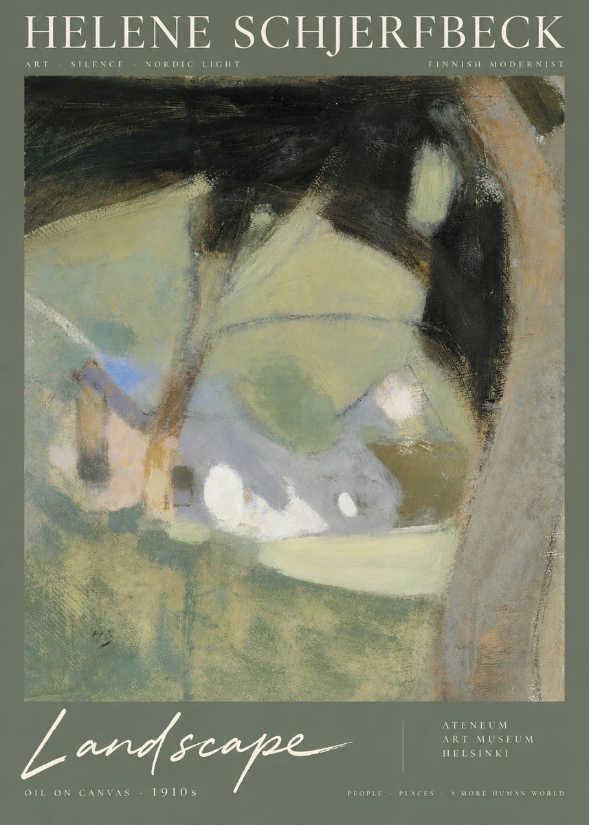 Helene Schjerfbeck Landscape with Houses No6 - Affiche