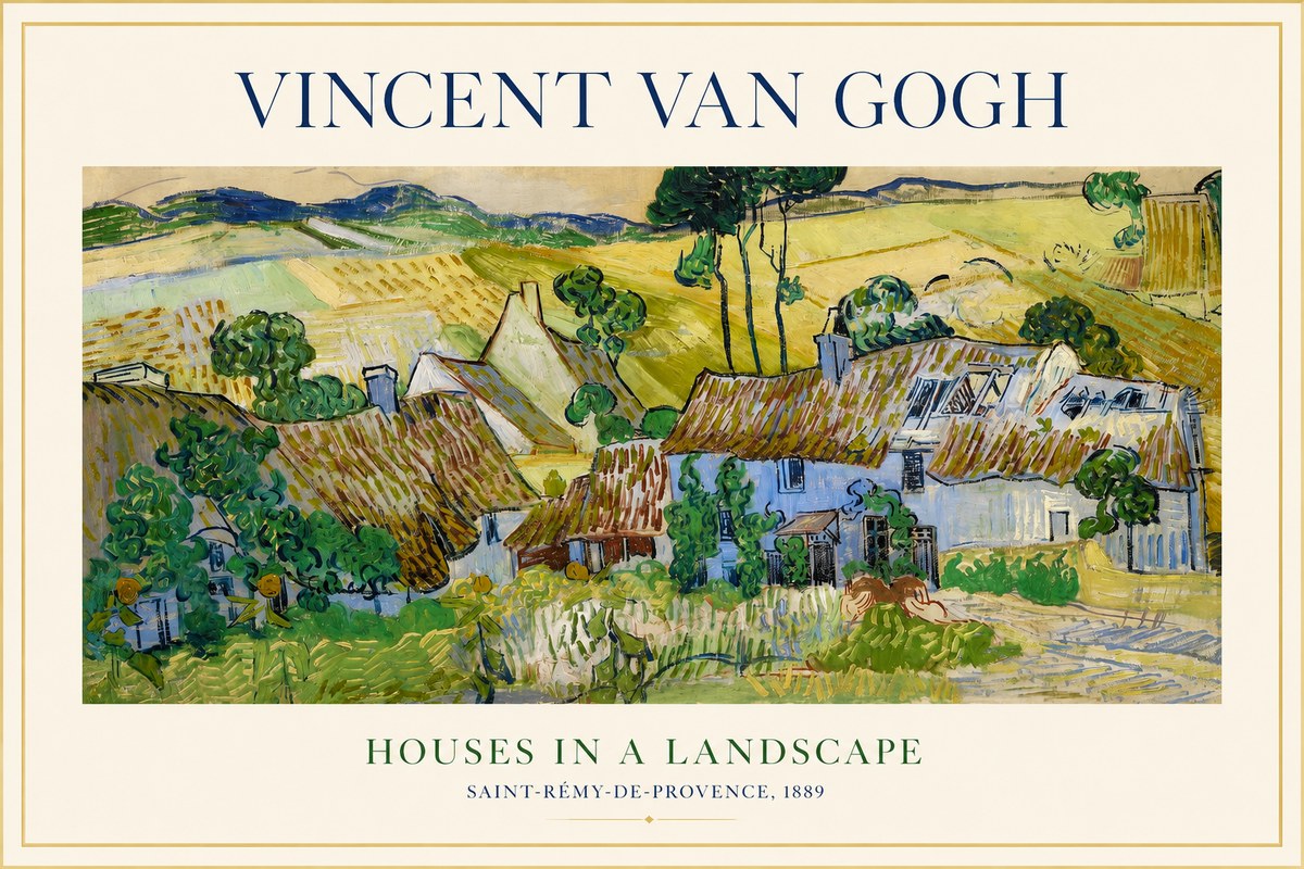 Van Gogh Houses in a Landscape No1 - Affiche