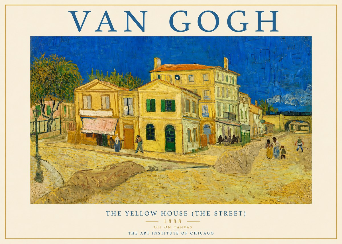 Van Gogh The Yellow House (the Street) No3 - Affiche