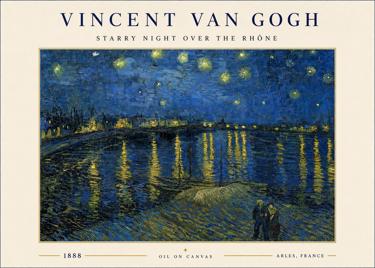 Van Gogh Starry Night over the Rhône No3 - Affiche
