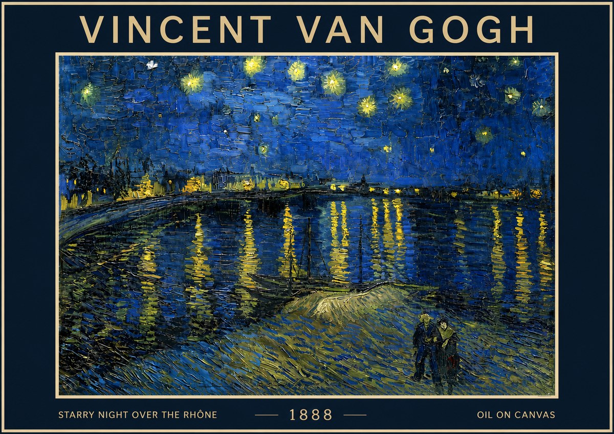 Van Gogh Starry Night over the Rhône No4 - Affiche