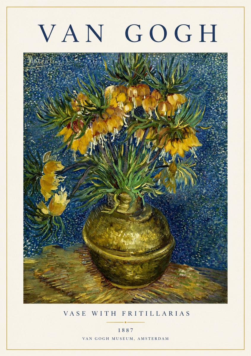 Van Gogh Vase with Fritillarias No1 - Affiche