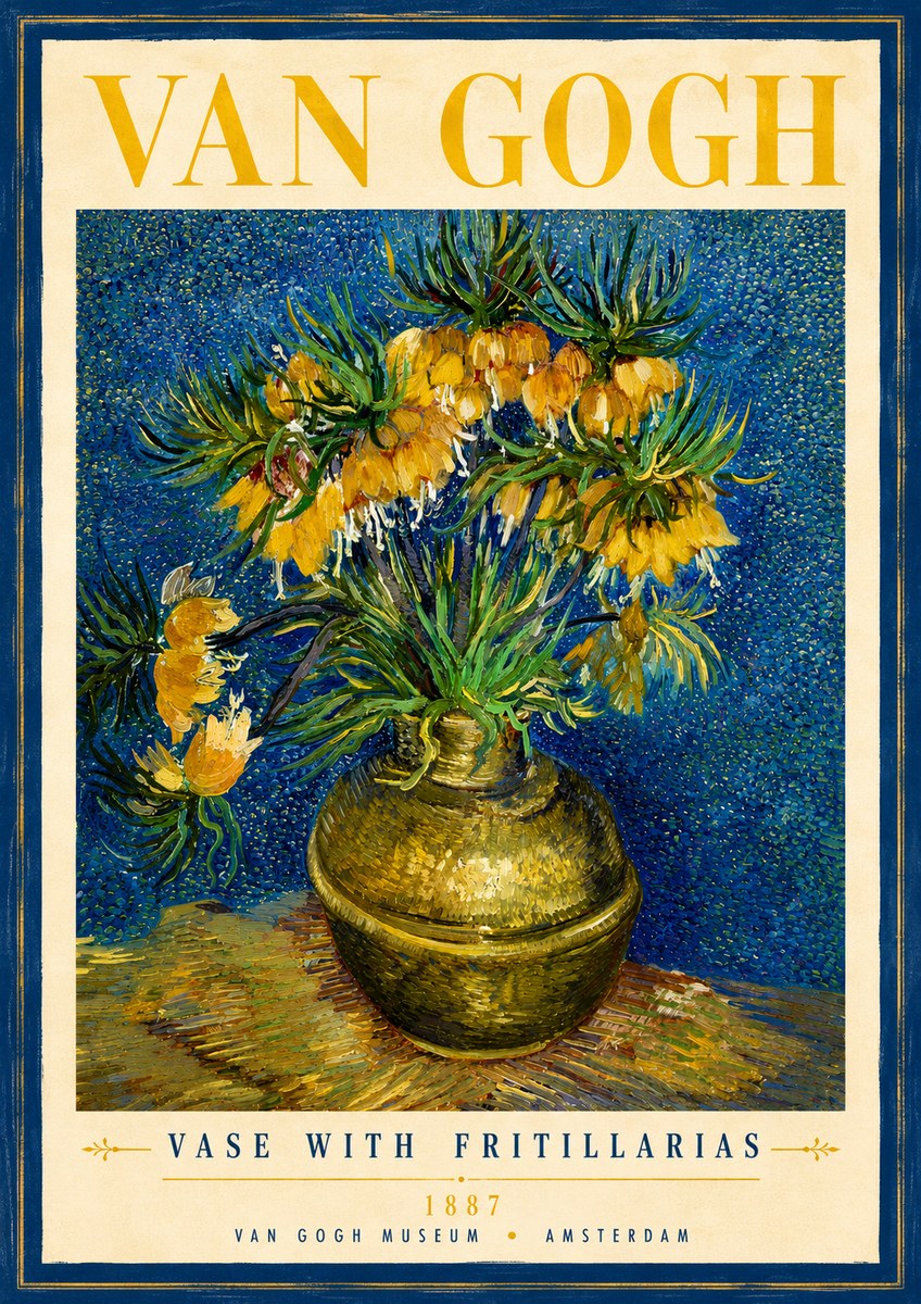 Van Gogh Vase with Fritillarias No3 - Affiche