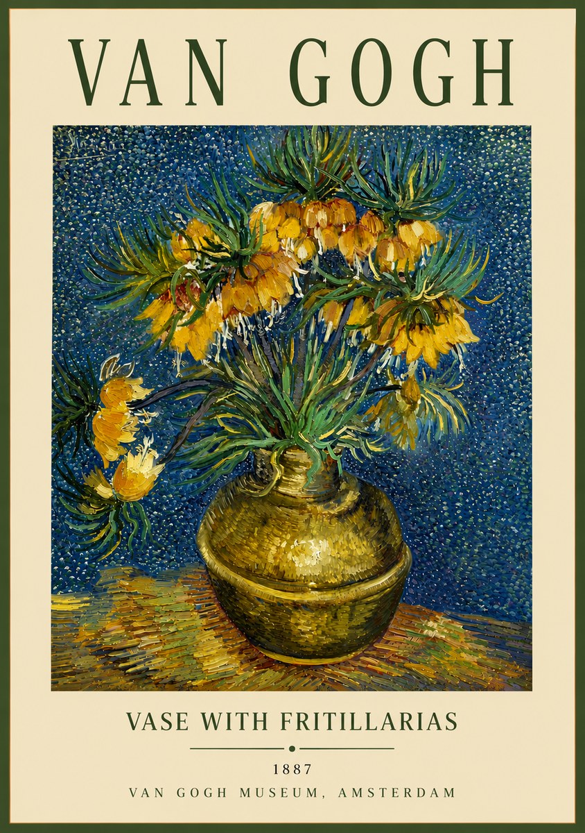 Van Gogh Vase with Fritillarias No5 - Affiche