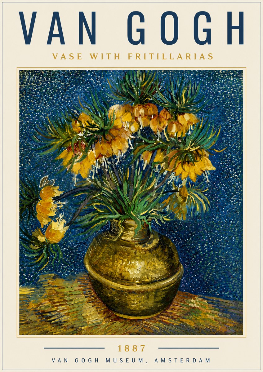 Van Gogh Vase with Fritillarias No6 - Affiche