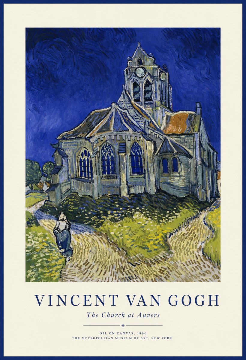 Van Gogh The Church at Auvers I No1 - Affiche