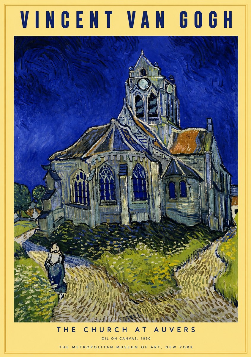 Van Gogh The Church at Auvers I No2 - Affiche