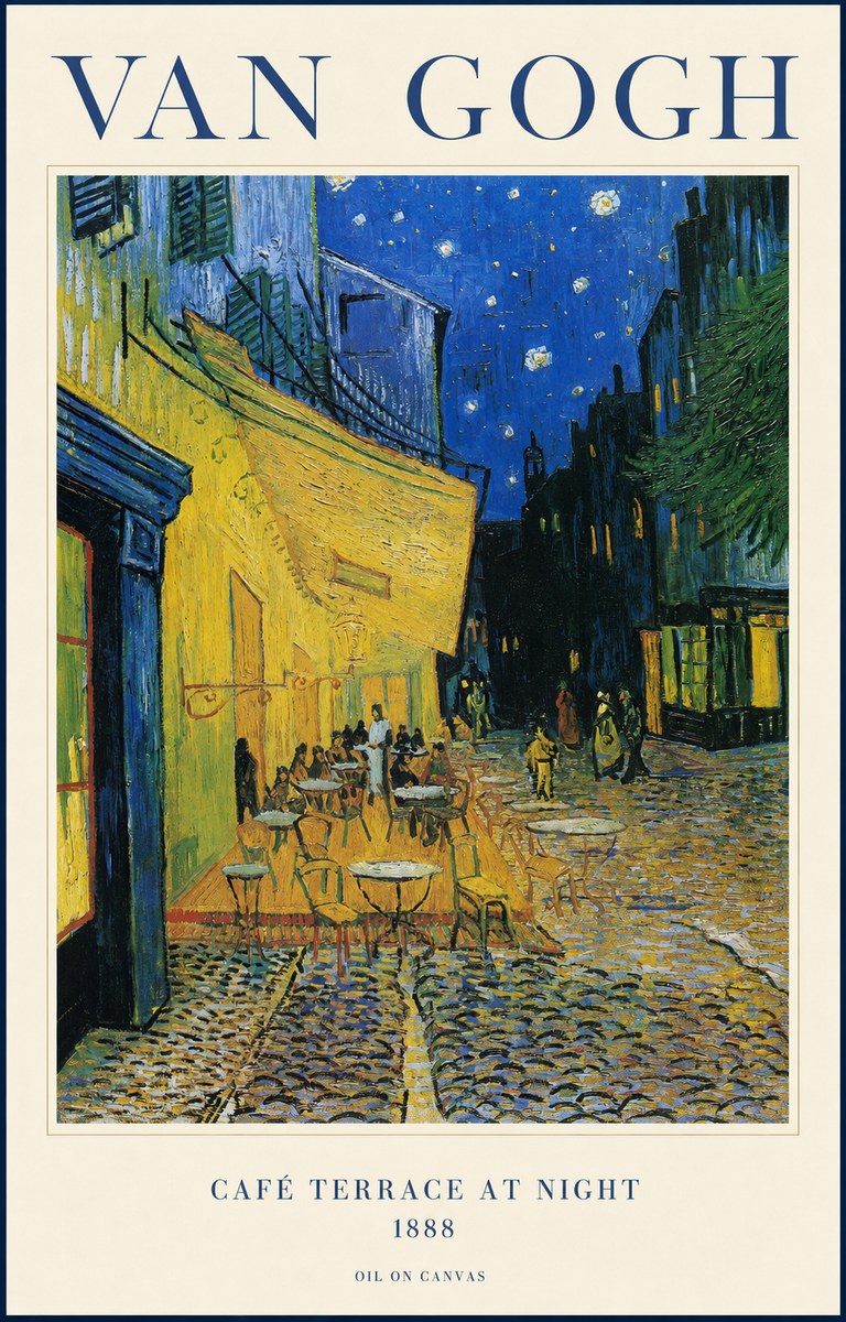 Van Gogh Café Terrace at Night No1 - Affiche