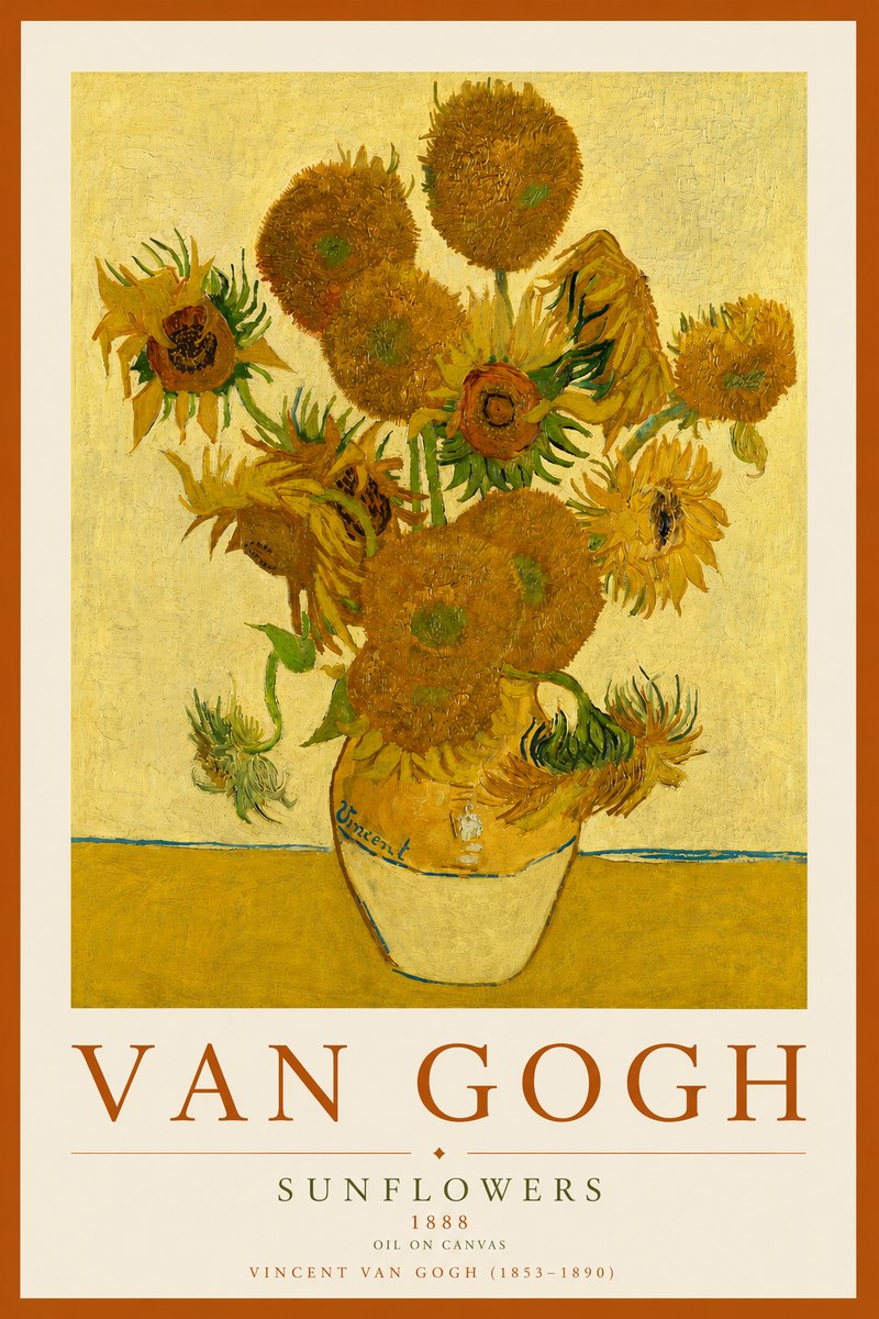 Van Gogh Sunflowers II No6 - Affiche