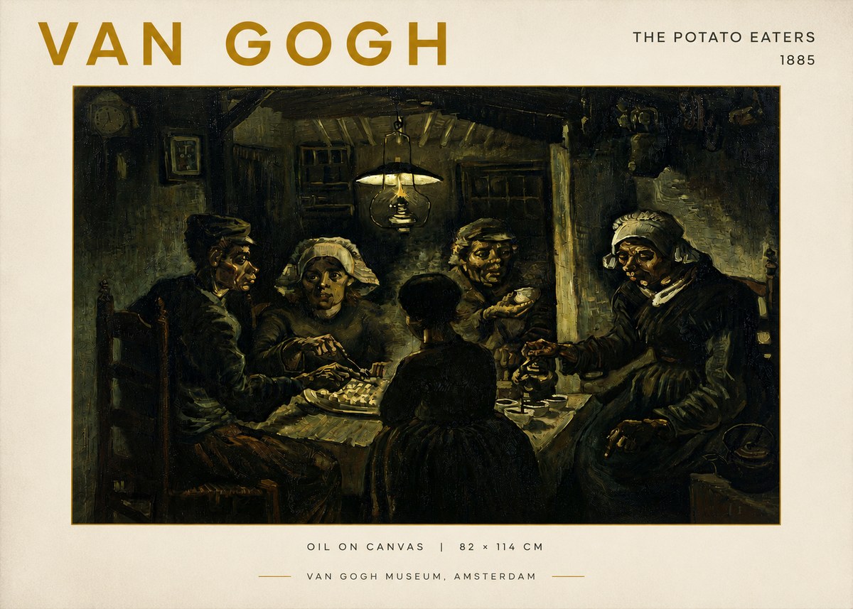 Van Gogh The Potato Eaters II No4 - Affiche