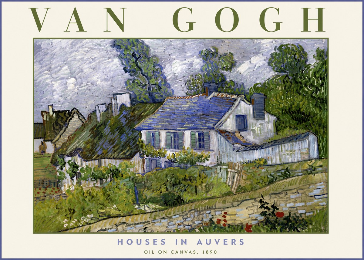 Van Gogh Houses in Auvers No5 - Affiche