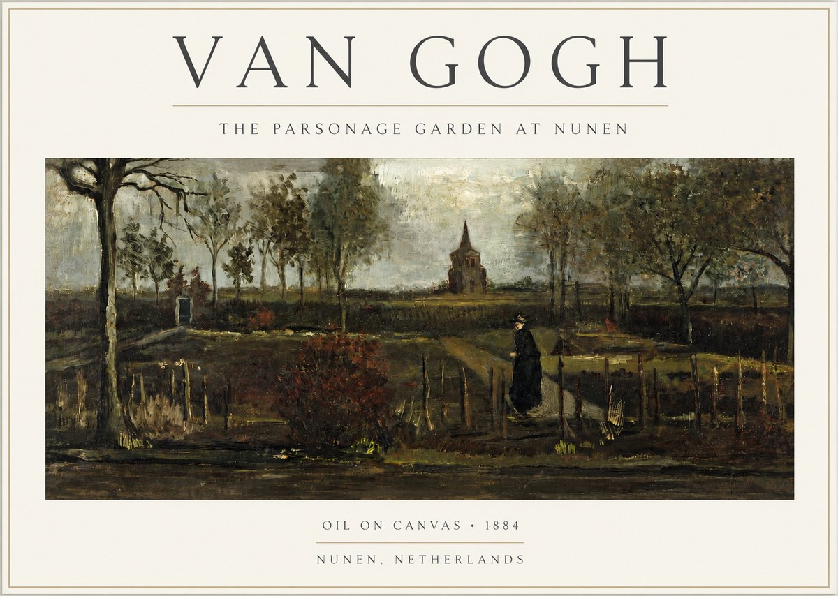 Van Gogh The Parsonage Garden at Nunen No3 - Affiche