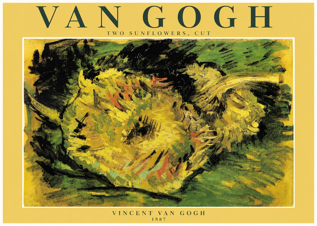 Van Gogh Two Sunflowers, Cut No3 - Affiche