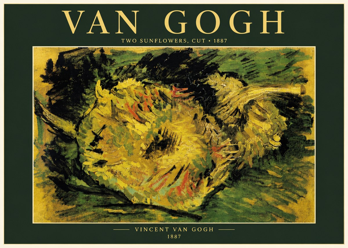 Van Gogh Two Sunflowers, Cut No6 - Affiche