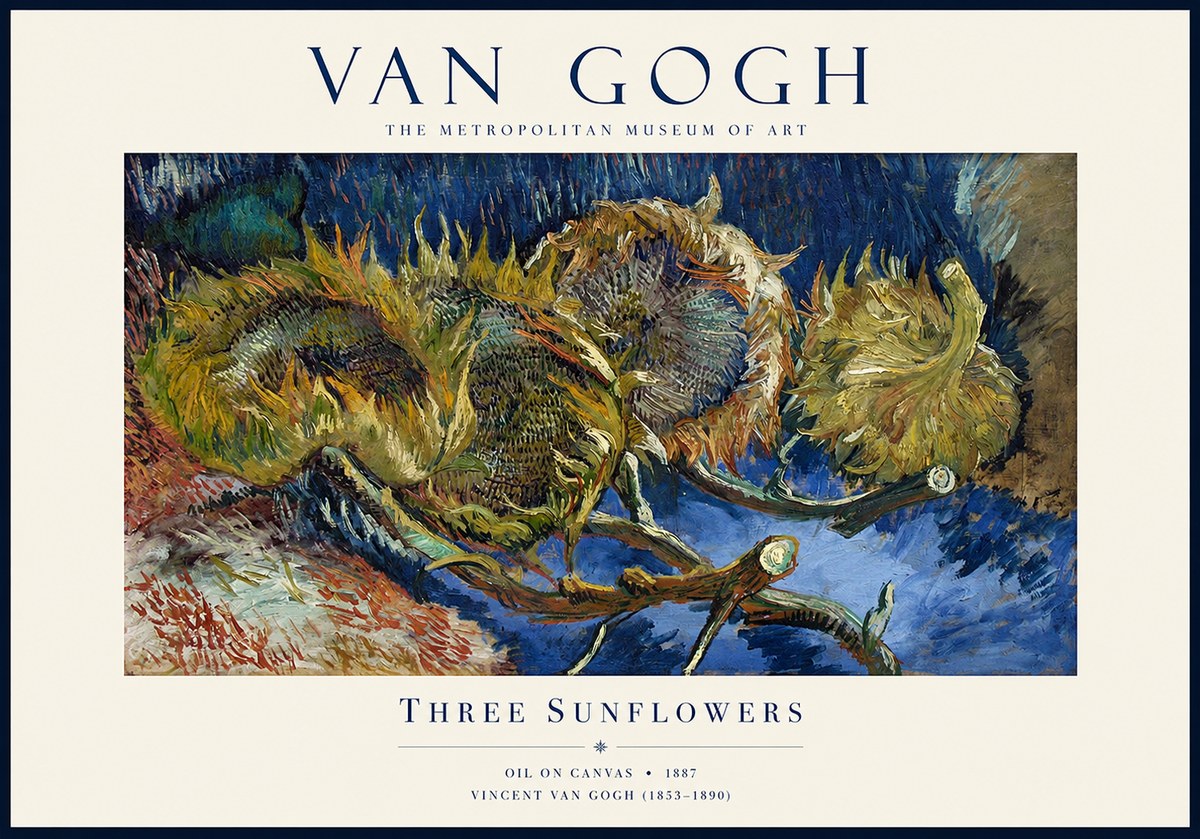 Van Gogh Three Sunflowers No1 - Affiche