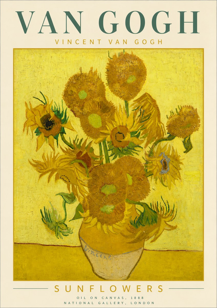 Van Gogh Sunflowers III No6 - Affiche