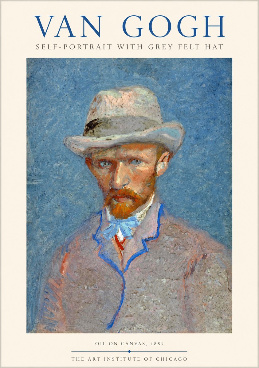 Van Gogh Self-portrait with Grey Felt Hat II No1 - Affiche