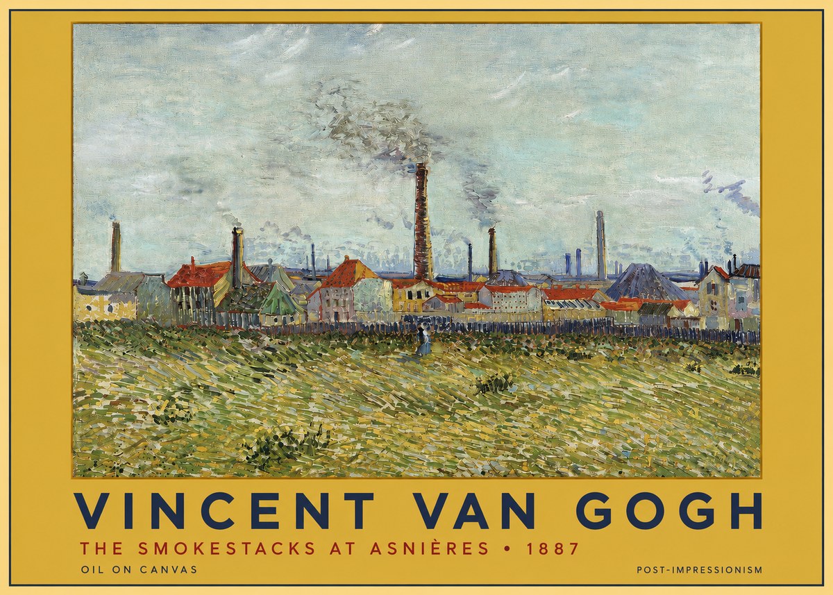 Van Gogh The Smokestacks at Asnières No3 - Affiche