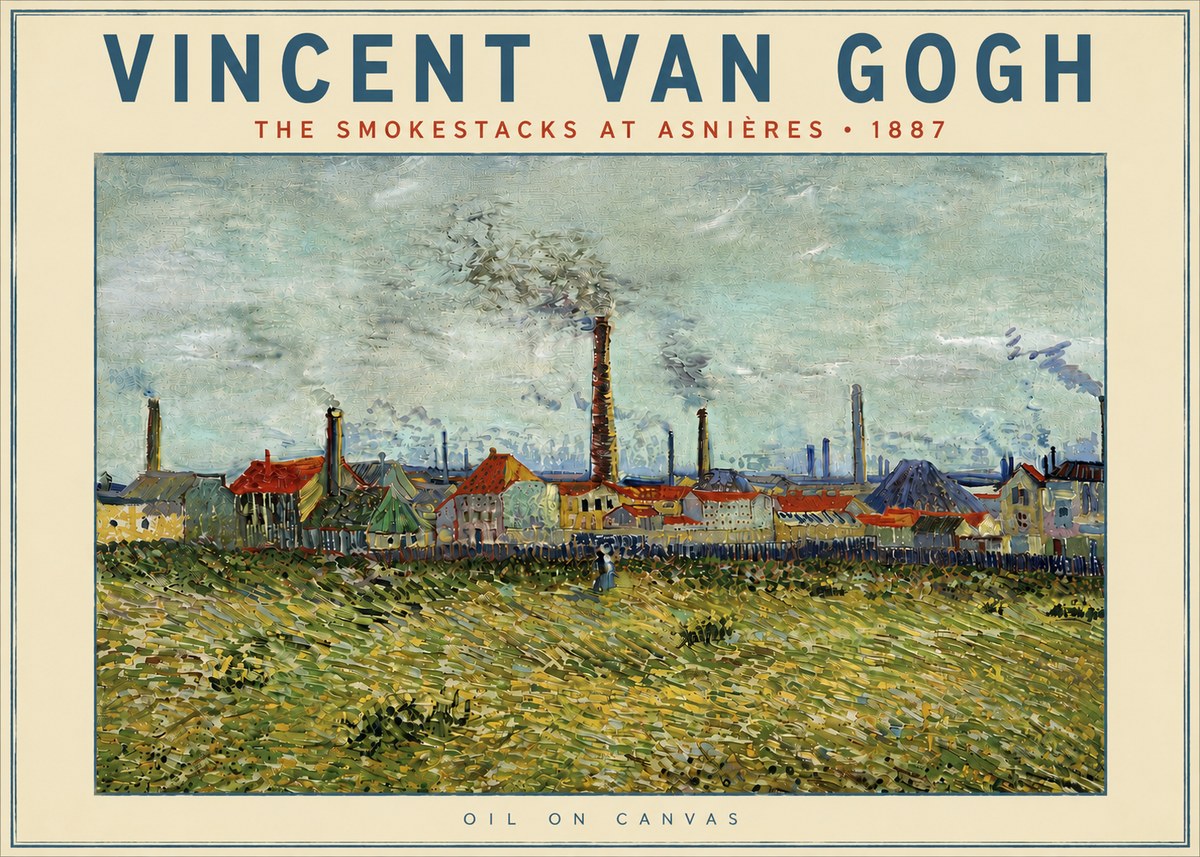 Van Gogh The Smokestacks at Asnières No5 - Affiche