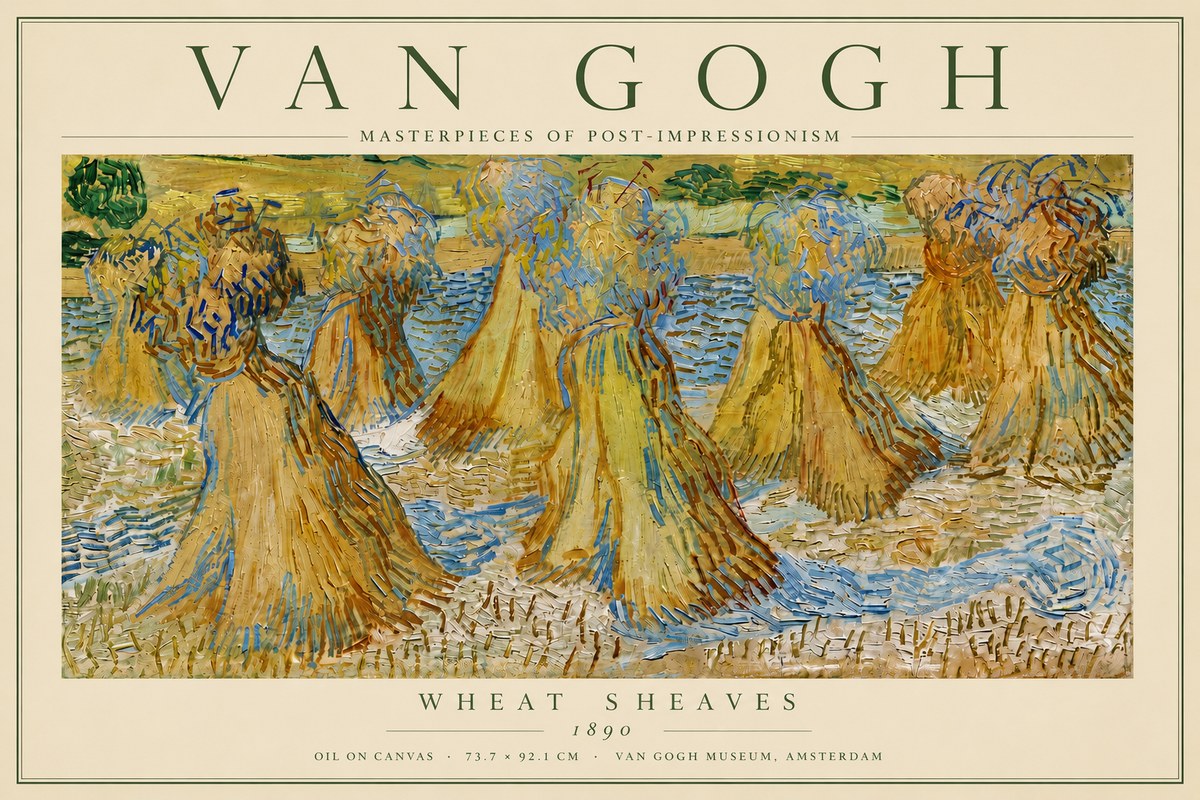 Van Gogh Wheat Sheaves No4 - Affiche