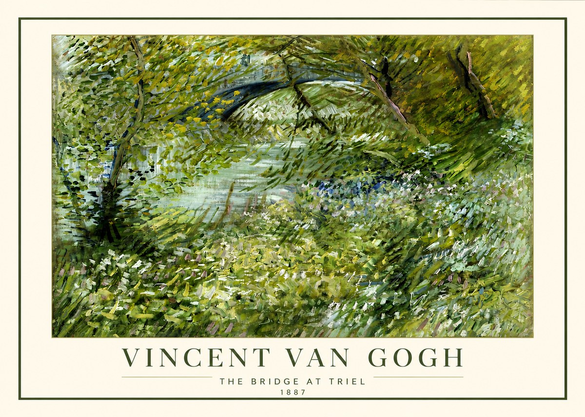 Van Gogh The Bridge at Triel No4 - Affiche