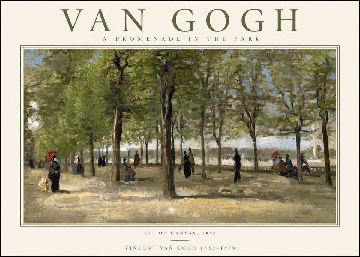 Van Gogh A Promenade in the Park No1 - Affiche
